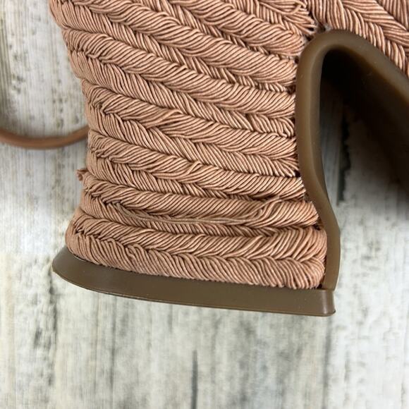 Marc Fisher Womens 8.5 tan leather buckle platform sandal new strappy espadrille - Picture 10 of 12